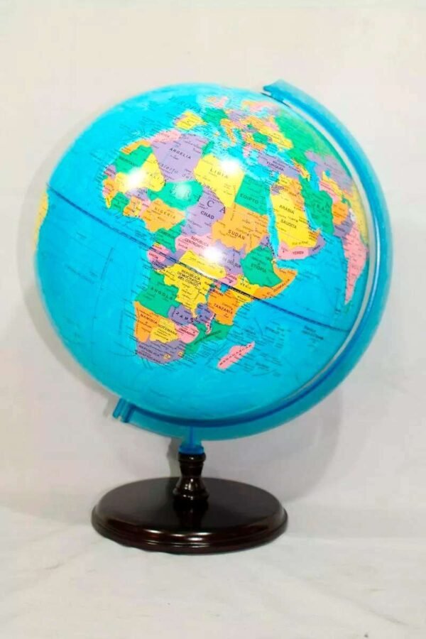 Globo Terráqueo 30 Cms. Diam Politico Base De Madera 309w