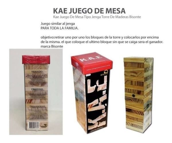 D_633906-MLA32760670130_112019-F.jpg Kae Juego De Mesa Tipo Jenga Torre De Maderas Bisonte Local