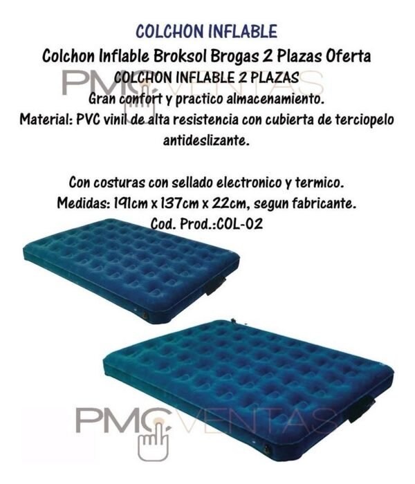 Colchon Inflable 2 Plazas Broksol Brogas Oferta Camping
