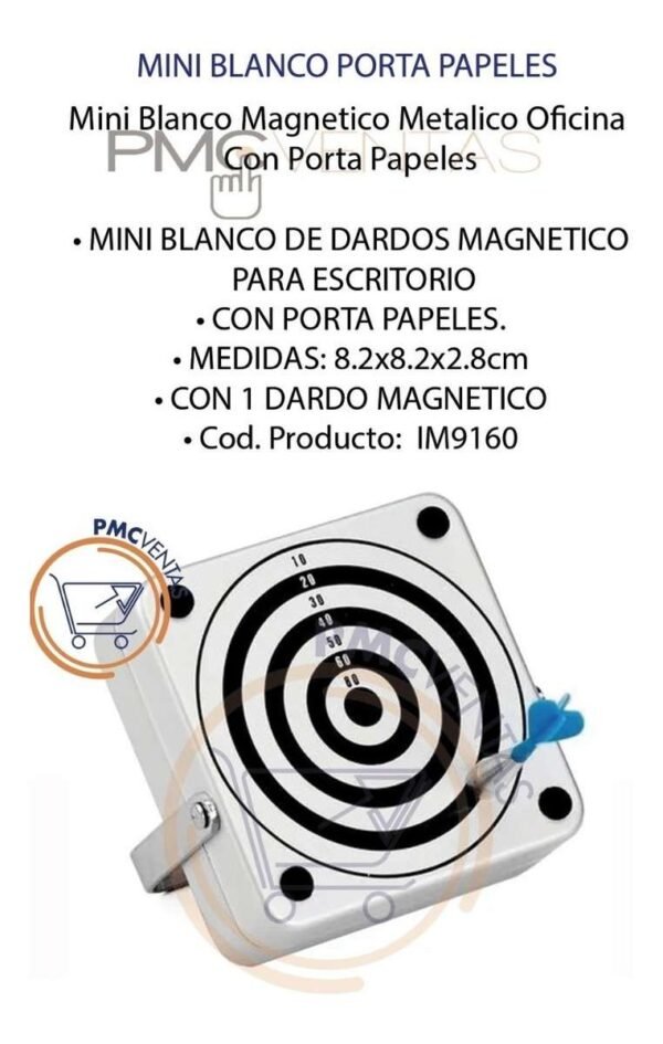 Mini Blanco Magnetico Metalico Oficina Con Porta Papeles