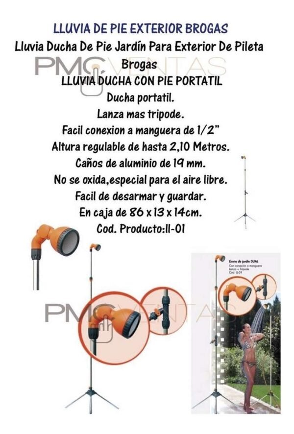 Ducha De Pie Jardin Para Exterior Brogas Camping Pileta