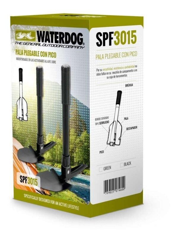 Pala Plegable Waterdog Con Pico Brujula Y Funda Para Camping