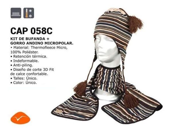 Gorro Bufanda Micropolar Kit Combo Andino Natway Invierno