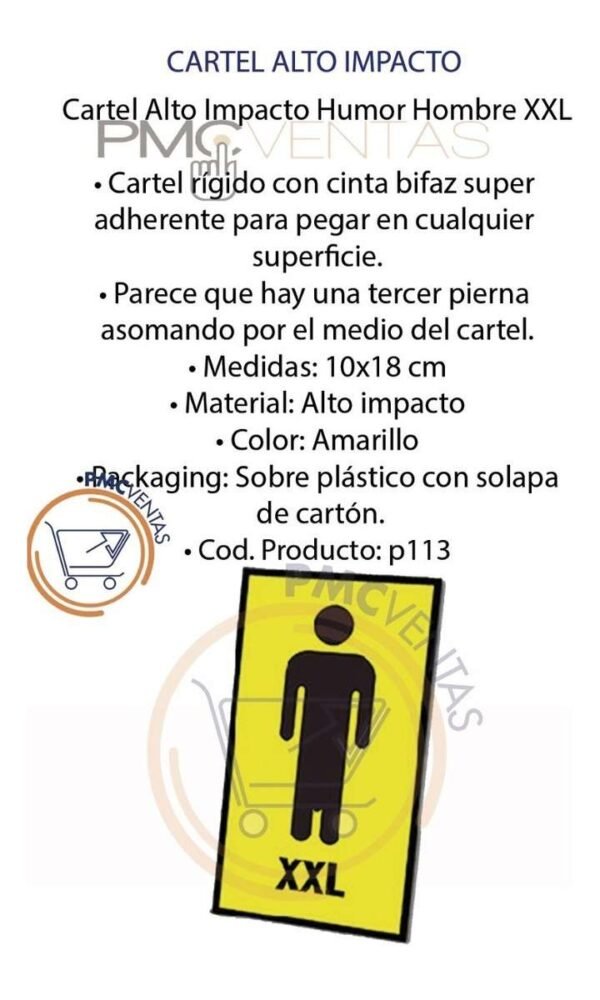 Cartel Alto Impacto Humor Hombre Xxl