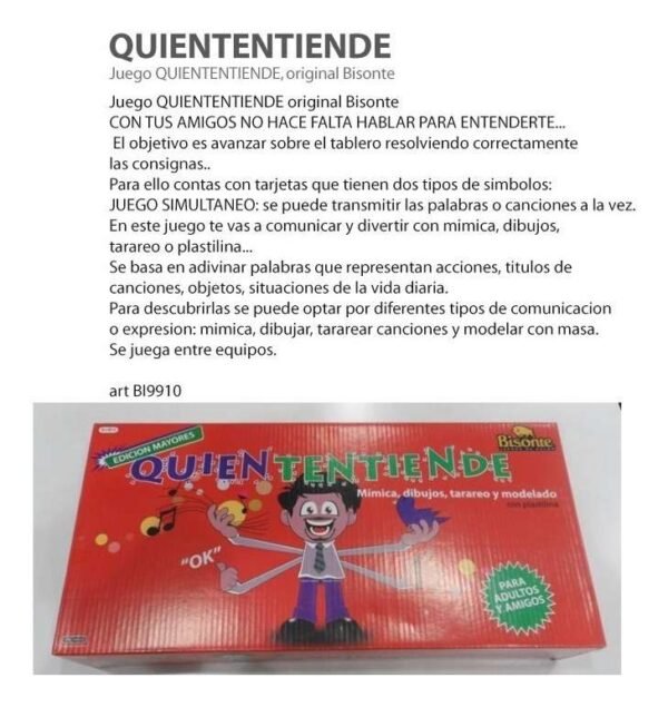 Juego De Mesa Quiententiende Original Bisonte Mimica Dibujos