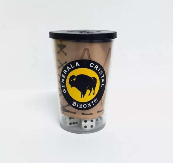 Generala Cubilete Natural Con 5 Dados Bisonte Cristal Local