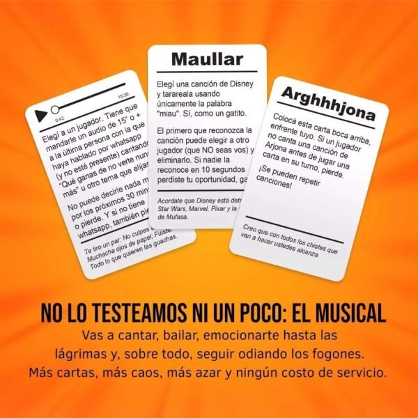 No Lo Testeamos Ni Un Poco El Musical Cartas Juego Previa