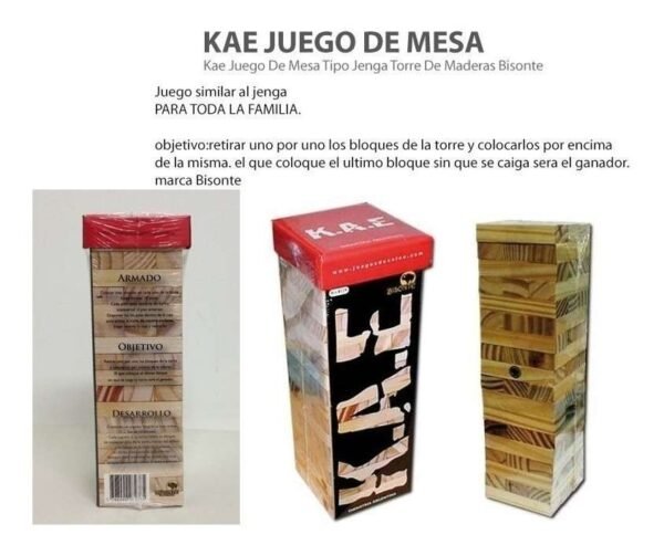 D_874768-MLA32760670149_112019-F.jpg Kae Juego De Mesa Tipo Jenga Torre De Maderas Bisonte Local