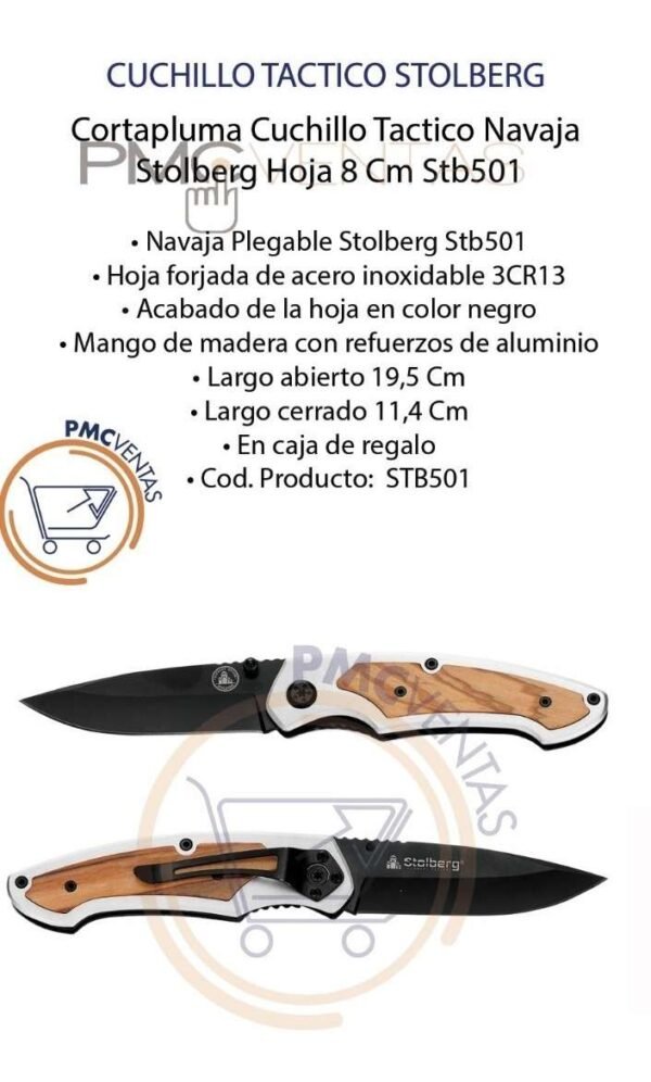 Cortapluma Cuchillo Tactico Navaja Stolberg Hoja 8 Cm Stb501