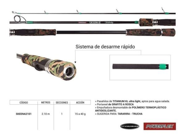 Caña Pesca Waterdog Skeena 2.10m 15-40gr Tararira Dorado
