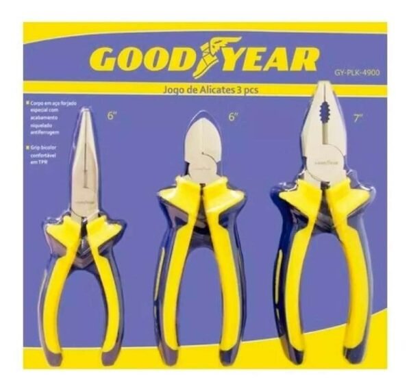 D_929456-MLA31351514280_072019-F.jpg Juego Herramientas Alicate Pinza Punta Conica Acero Goodyear