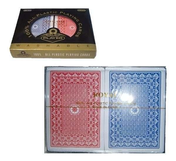 Naipes Poker Con Estuche 100% Plastico Old Player Cartas