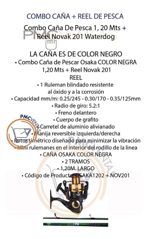 D_967500-MLA44162092309_112020-F.jpg Combo Caña De Pesca 1, 20 Mts + Reel Novak 201 Waterdog