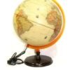 Globo Terraqueo 25 Cm  Ø Con Luz Base Madera Antiguo Sepia