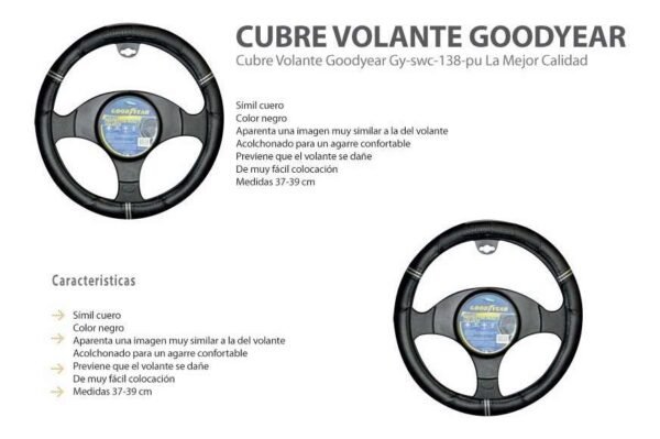 Cubre Volante Goodyear Simil Cuero La Mejor Calidad Oferta