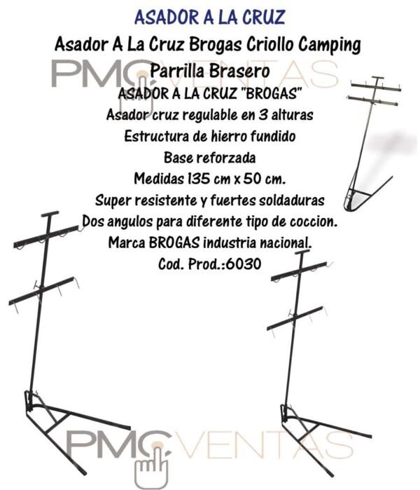Asador A La Cruz Brogas Criollo Camping Parrilla Brasero
