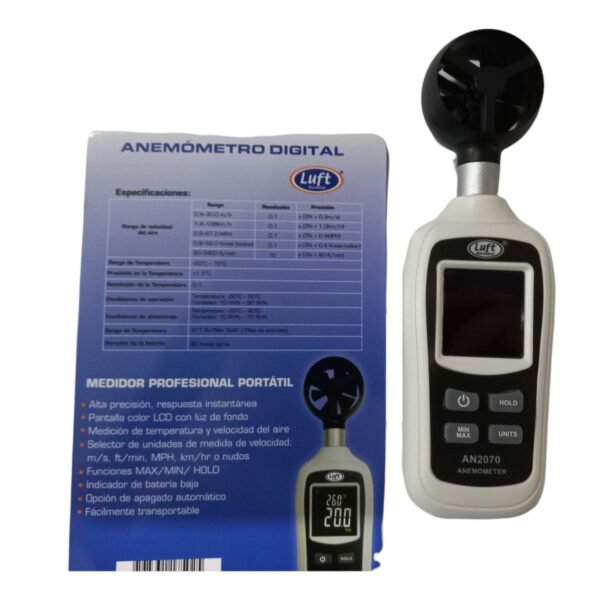 Anemometro Digital Portatil Mide Velocidad Viento Temperatura