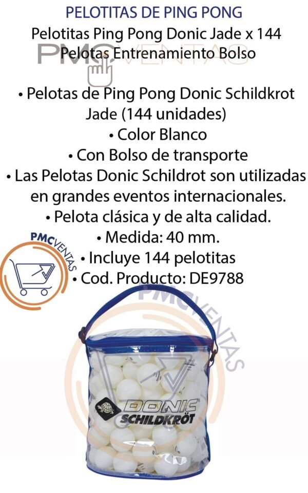Pelotitas Ping Pong Donic X 144 Pelotas Entrenamiento Bolso