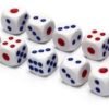 Dados Blanco Con Puntos De Colores 18mm Bajo Relieve X 10