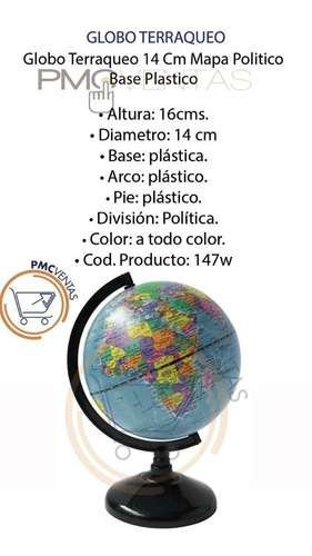 Globo Terraqueo 14 Cm Mapa Politico Base Plastico Local Pmc Ventas 0545