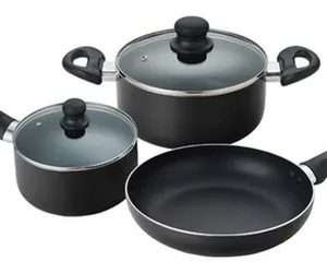 Set Ollas Y Sarten Tapa Vidrio 5 Piezas Daewoo Cacerola