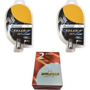 Set 2 Paletas Ping Pong Donic Color Z 500 + 6 Pelotitas