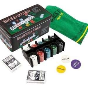 Set De Poker Fichero Caja Metal 200 Fichas Cartas Paño Local