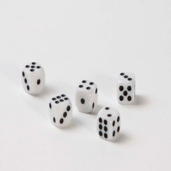 Dados Blancos 19 Mm Urea Con Punto Bajorrelieve 100 Unidades