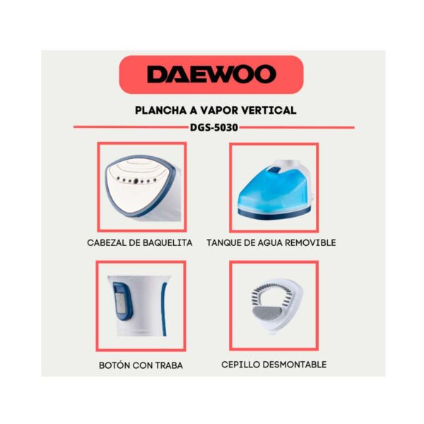 plancha a vapor portatil dgs5030 4 Plancha A Vapor Portatil 1200w Cepillo Limpieza Daewoo