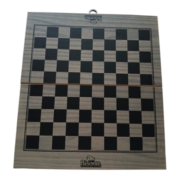 backgammon BI1204 3 Backgammon Y Damas Valija Madera Plegable Juego Mesa 2 En 1