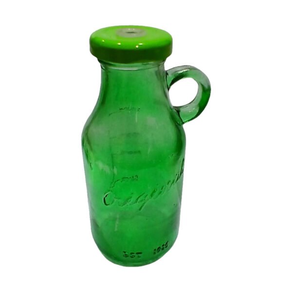 Vaso Botellita Vidrio Vintage Manija Tapa Y Sorbete