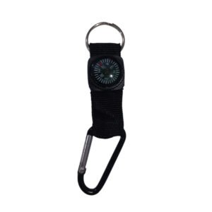 Brujula Llavero Mosqueton Negro 20mm Camping Galileo