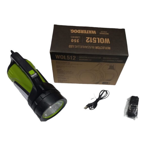 Reflector Linterna Farol Buscahuellas Recargable Usb Waterdo