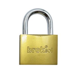 Candado 63mm Bronceado Aro Corto Con 3 Llaves Broksol