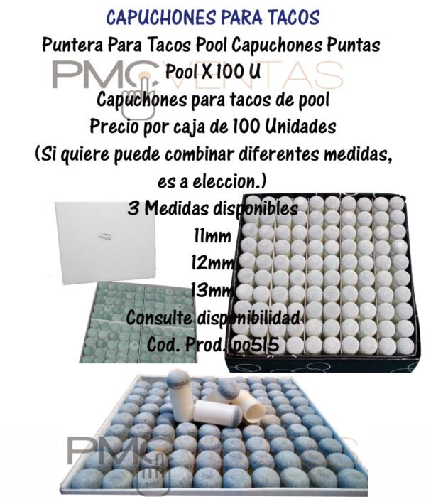 Puntera Para Tacos Pool Capuchones Puntas Pool X 100 Un.