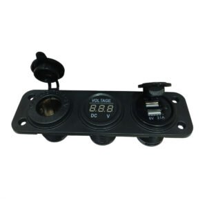 Cargador Hembra Doble Puerto Usb Voltimetro Embutir Auto 12v