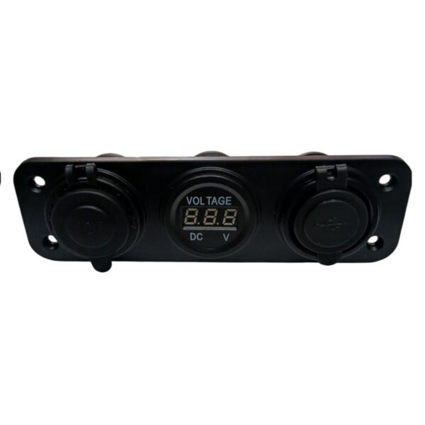 Cargador Hembra Doble Puerto Usb Voltimetro Embutir Auto 12v