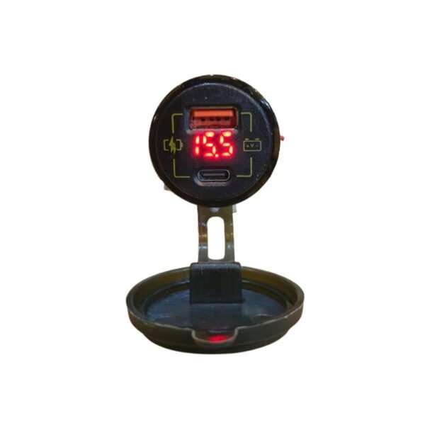 Cargador Doble Puerto Usb Y C Embutir 12v Voltimetro