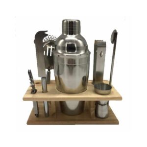 Set Cocteleria Coctelera Acero Tragos Bartender 9 Piezas