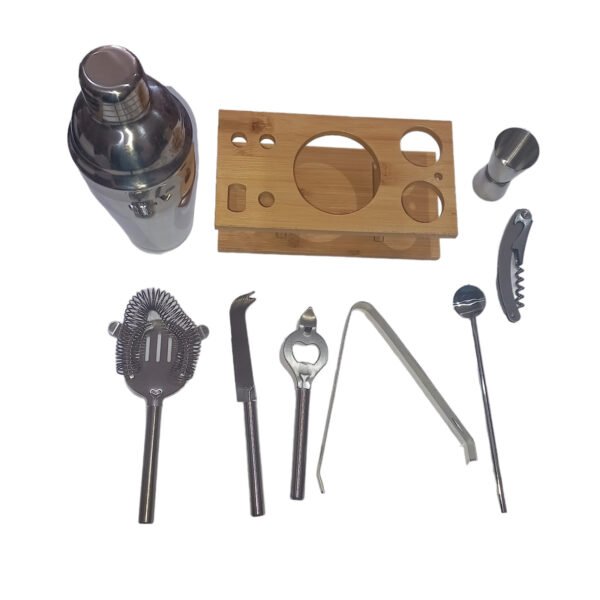 coctelera 57915105 2 Set Cocteleria Coctelera Acero Tragos Bartender 9 Piezas