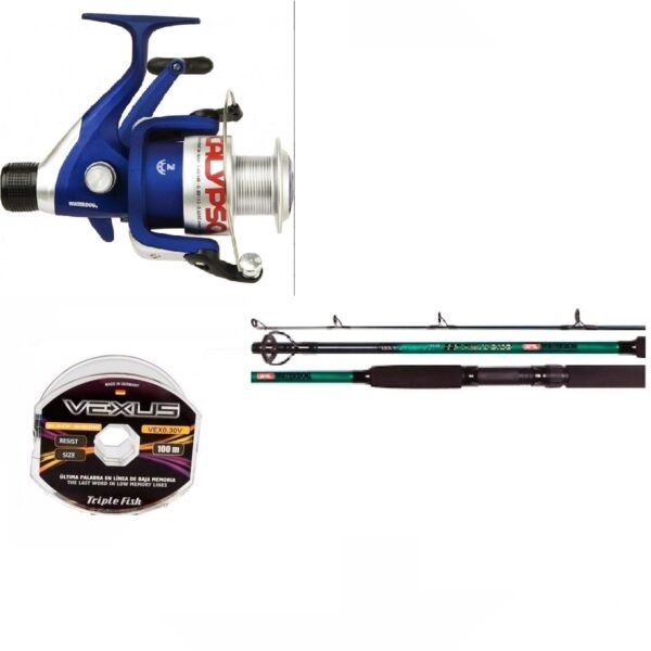 Equipo Kit Combo Pesca Variada Caña, Reel, Nylon Rio Mar Lag