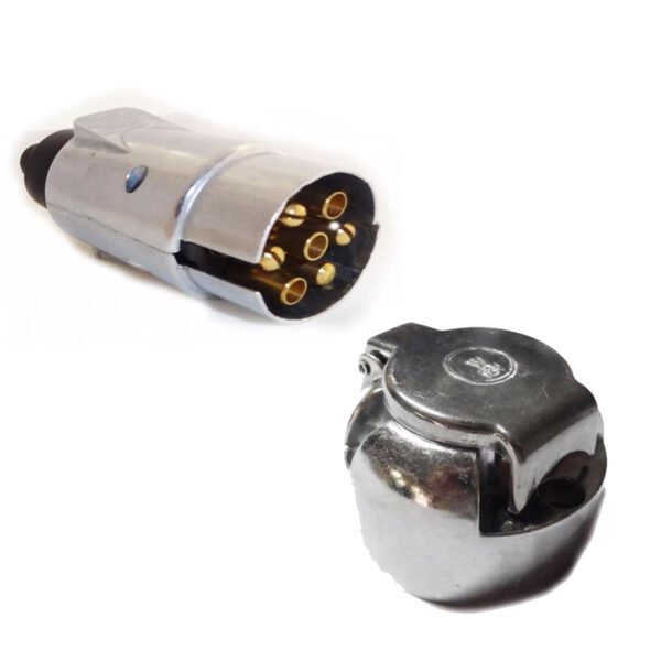 Conector Metalico Ficha Hembra Y Macho Trailer 7 Contactos