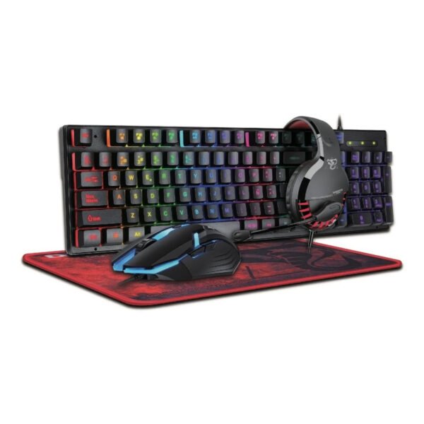 Kit Mouse Auricular Pad Teclado Gamer Con Luz Daewoo 4 En 1