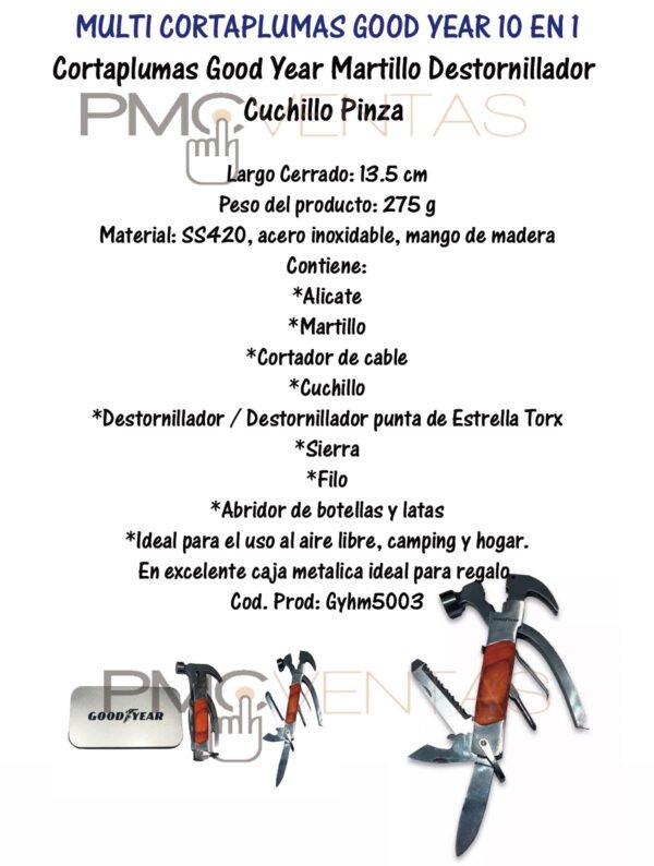 Cortaplumas Good Year Martillo Destornillador Cuchillo Pinza