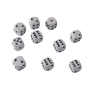 Dados Blancos 16 Mm Con Puntos Bajorrelieve X 50 Unidades