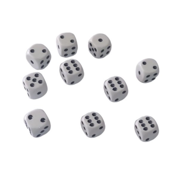 Dados Blancos 16 Mm Con Puntos Bajorrelieve X 50 Unidades