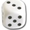 Mini Dados 12 Mm Blancos Puntos Negros X 10 Unidades Redonda