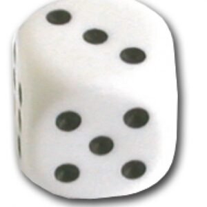 Mini Dados 12 Mm Blancos Puntos Negros X 10 Unidades Redonda