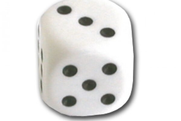 Mini Dados 12 Mm Blancos Puntos Negros X 10 Unidades Redonda