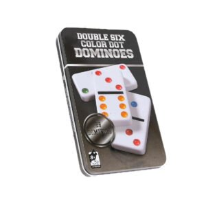 Domino Doble 6 Juego En Caja Metalica  28 Fichas Con Color